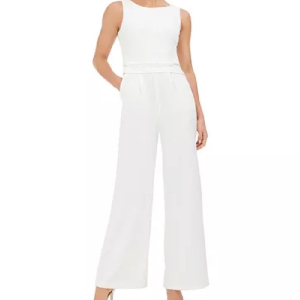Calvin Klein Wide-Leg Scuba Crepe Jumpsuit